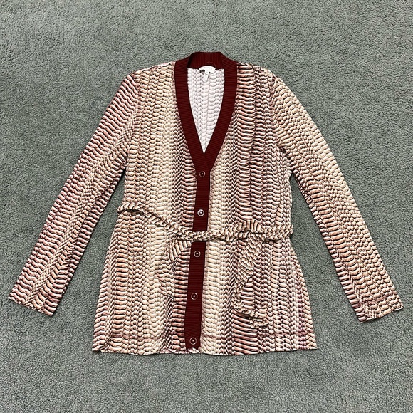 Escada Sport Long Belted Snakeskin Print Cardigan Viscose Women’s 38 / Small